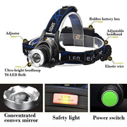Headlamps Headlight Waterproof Rechargeable 1600 lm Adjustable Focus by dealonline.co.nz