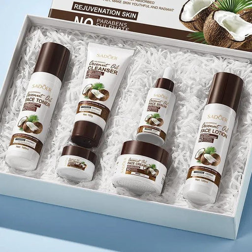 Poppy Gifts Skin Care SADOER Moisturizing & Hydrating Coconut Oil 6-Piece Skin Care Set SADOER Moisturizing & Hydrating Coconut Oil 6-Piece Skin Care Set