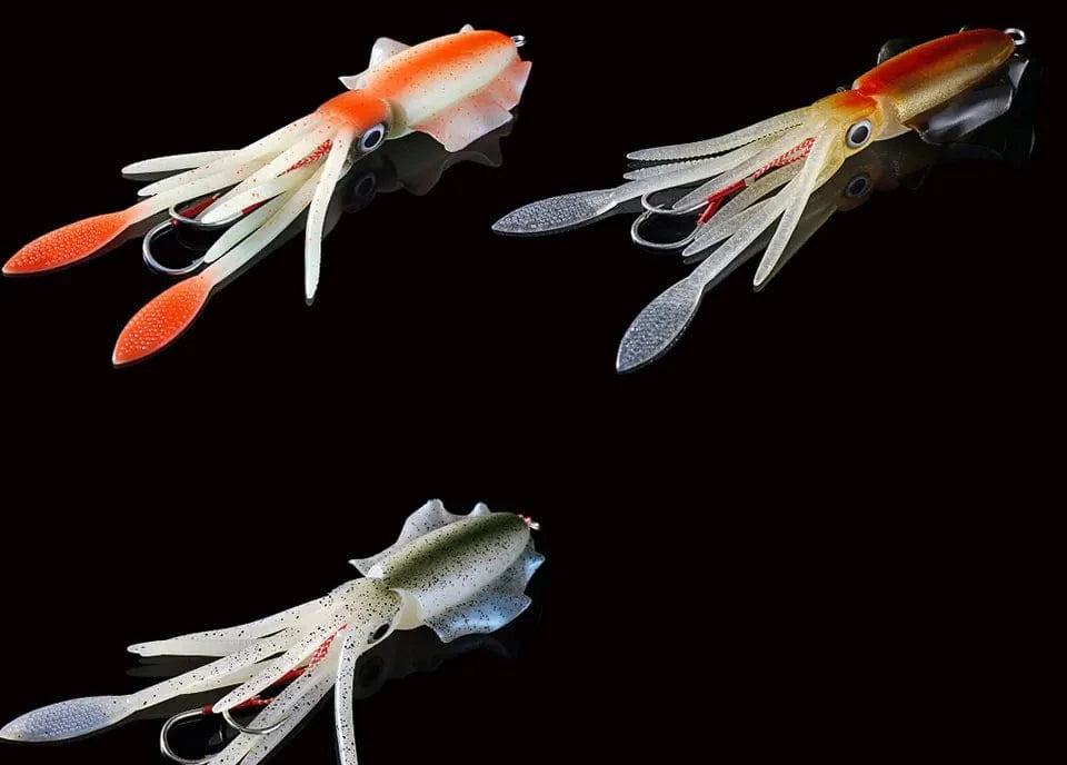 SUNMILE Fishing Soft Squid Lure 20g/60g/80g/100g/120g/150g Luminous/UV Squid Jig Fishing Lures For Sea Fishing Wobbler Bait - Action Outdoors Kiwi