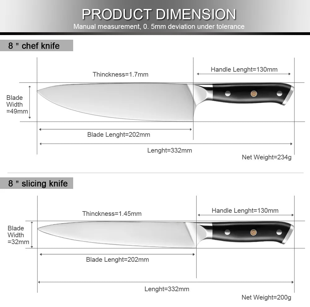 XITUO German Stainless Steel Kitchen Knife 1-7PCS Chef Knife Sharp Santoku Knife Cleaver Paring Knives Boning knife Cooking Tool - Action Outdoors Kiwi