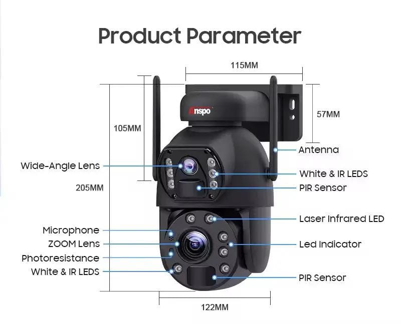 Dual camera 4G SIM SOLAR security camera wireless free batteries with 64GB card by Kiwi Grab