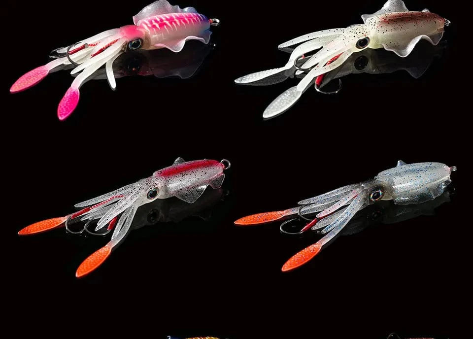 SUNMILE Fishing Soft Squid Lure 20g/60g/80g/100g/120g/150g Luminous/UV Squid Jig Fishing Lures For Sea Fishing Wobbler Bait - Action Outdoors Kiwi
