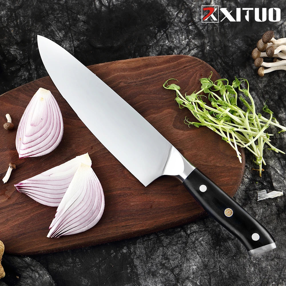 XITUO German Stainless Steel Kitchen Knife 1-7PCS Chef Knife Sharp Santoku Knife Cleaver Paring Knives Boning knife Cooking Tool - Action Outdoors Kiwi