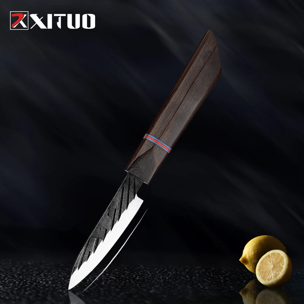 XITUO High Carbon Kitchen Knives Handmade Forged Japanese Sharp Chef Knife Set Cleaver Kiritsuke Santoku Utility Paring Knife - Action Outdoors Kiwi