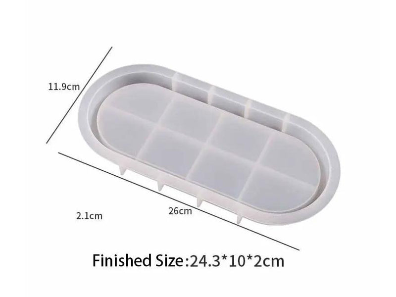 Plate Moulds - Large Tray Resin Mould, Craft Jewelry Making Tools Epoxy Mould Resin Mould Silicone Mould (Oval) by Resin Art NZ