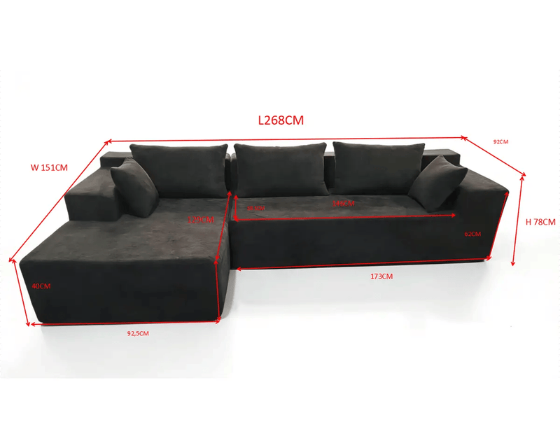 The Shopsite Sofa Compressed Sofa L-Shape Modular Sofa with Chaise Compressed Sofa L-Shape Modular Sofa with Chaise