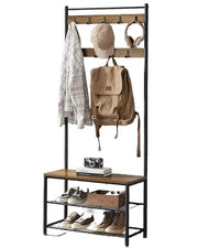 Wooden Coat Rack with Shelves Hooks by VASAGLE by The Shopsite