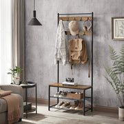 Wooden Coat Rack with Shelves Hooks by VASAGLE by The Shopsite
