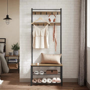 Wooden Coat Rack with Shelves Hooks by VASAGLE by The Shopsite
