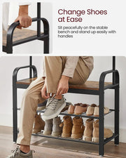 Wooden Coat Rack with Shelves Hooks by VASAGLE by The Shopsite