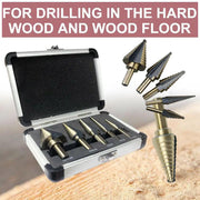 5PCS HSS Step Steel Cone Drill Titanium Bits Set by salelink.co.nz