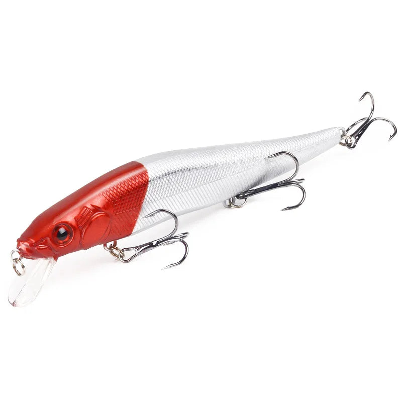 Aorace 1Pcs 14cm 21g Topwater wobbler 3D Eyes Fishing Lure Minnow Hard Bait 3 fish Hooks Crankbait Floating Fishing Tackle - Action Outdoors Kiwi