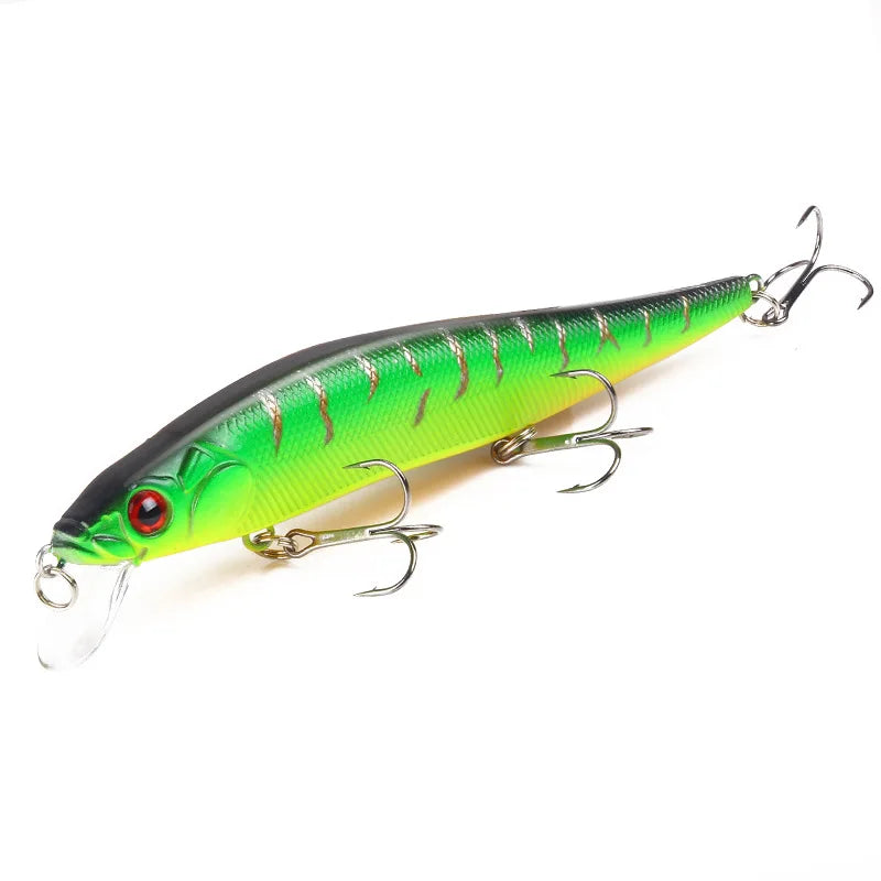 Aorace 1Pcs 14cm 21g Topwater wobbler 3D Eyes Fishing Lure Minnow Hard Bait 3 fish Hooks Crankbait Floating Fishing Tackle - Action Outdoors Kiwi