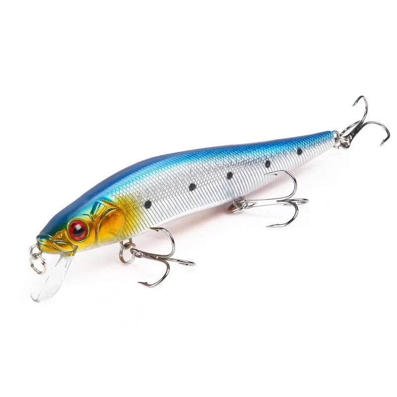 Aorace 1Pcs 14cm 21g Topwater wobbler 3D Eyes Fishing Lure Minnow Hard Bait 3 fish Hooks Crankbait Floating Fishing Tackle - Action Outdoors Kiwi