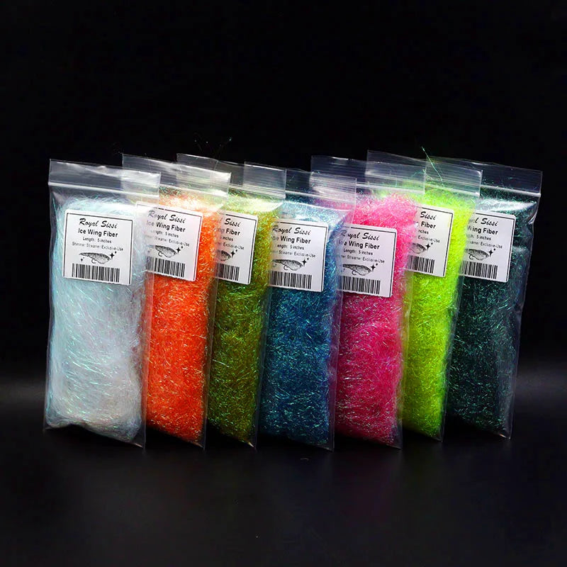 7optional colors fly tying ice wing 12cm(5inches) long ice wing fiber synthetic wings tying material sparkle body Living Fibers - Action Outdoors Kiwi