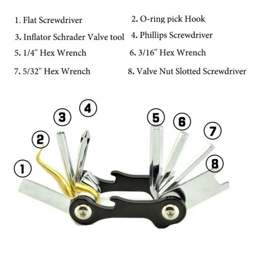 8 in 1 Scuba Diving O-Ring Pick Screwdriver Multi Tool Wrench by NZ Diver