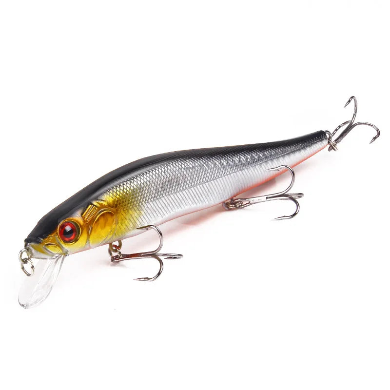 Aorace 1Pcs 14cm 21g Topwater wobbler 3D Eyes Fishing Lure Minnow Hard Bait 3 fish Hooks Crankbait Floating Fishing Tackle - Action Outdoors Kiwi