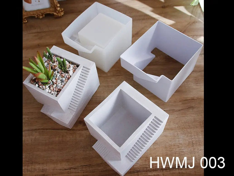 Epoxy Resin Pots Moulds for NON-TOXIC COMPOSITE RESIN Jesmonite, Aqua Resin, Bramblier and Cement by Resin Art NZ