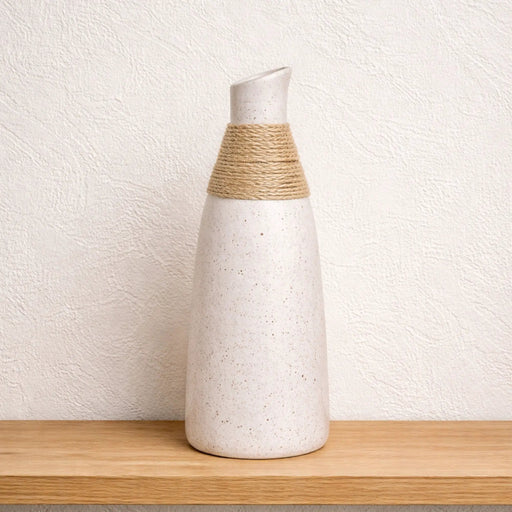Frankly Cotton Speckled Ceramic Rope Vase by Nest & Stem Homewares