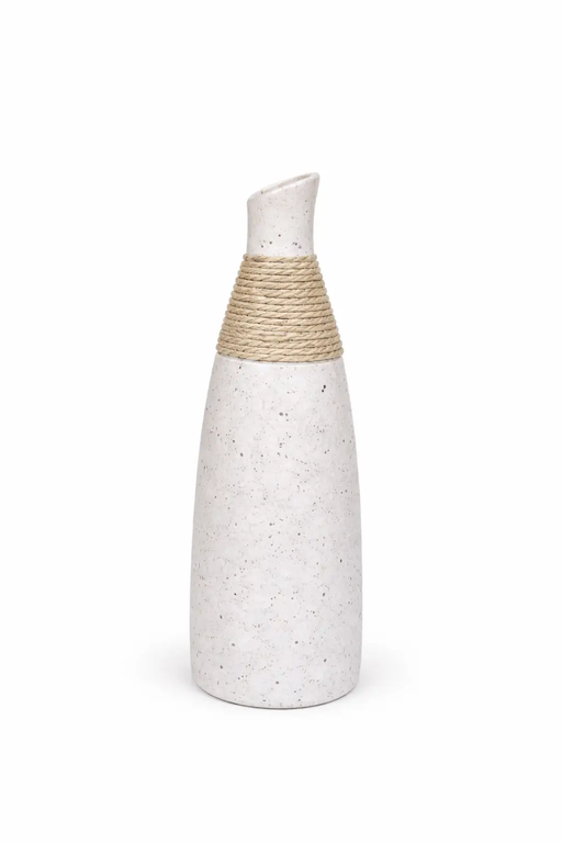 Frankly Cotton Speckled Ceramic Rope Vase by Nest & Stem Homewares