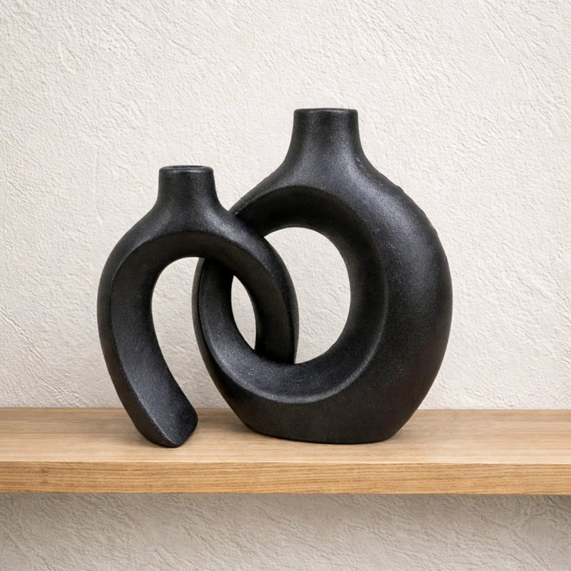 Frankly Cotton Sculptural Ceramic Vase Set by Nest & Stem Homewares