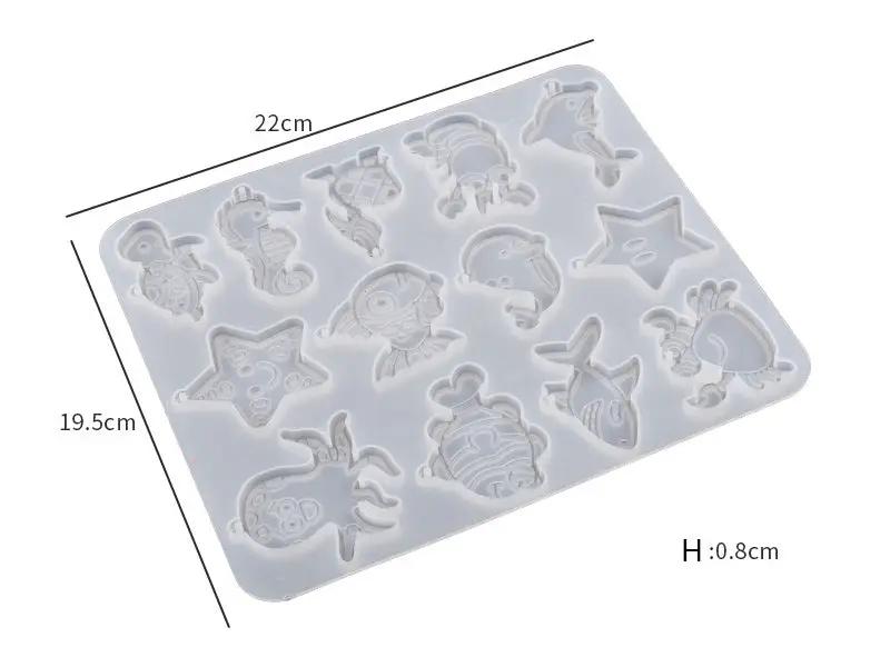 Ocean-Themed Resin Earring Pendant Silicone Moulds, Jellyfish, Seashell, Marine Animal Moulds by Resin Art NZ