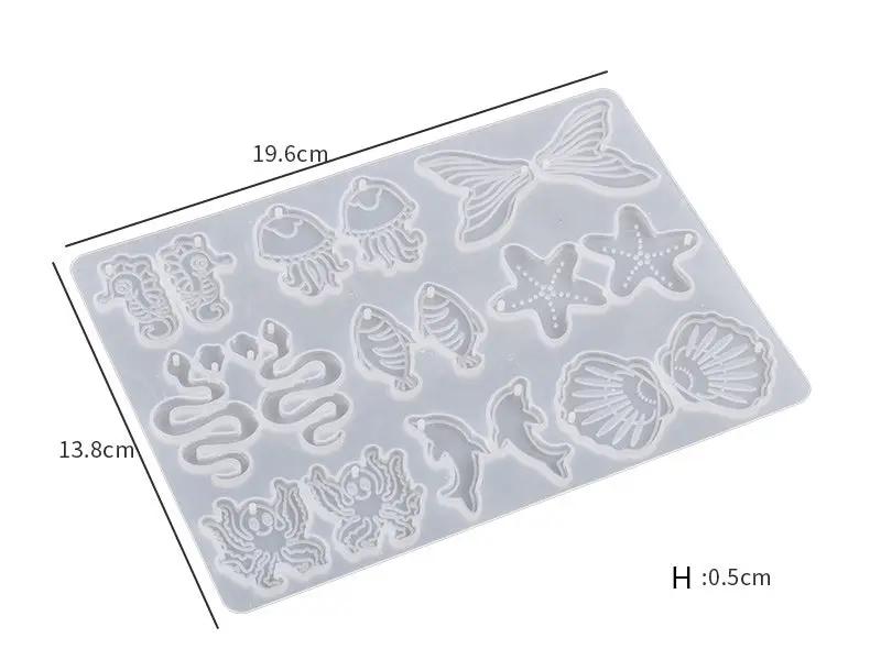 Ocean-Themed Resin Earring Pendant Silicone Moulds, Jellyfish, Seashell, Marine Animal Moulds by Resin Art NZ