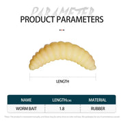 50PCS 2cm 0.3g Artificial Soft Grub Bait by NZ Diver
