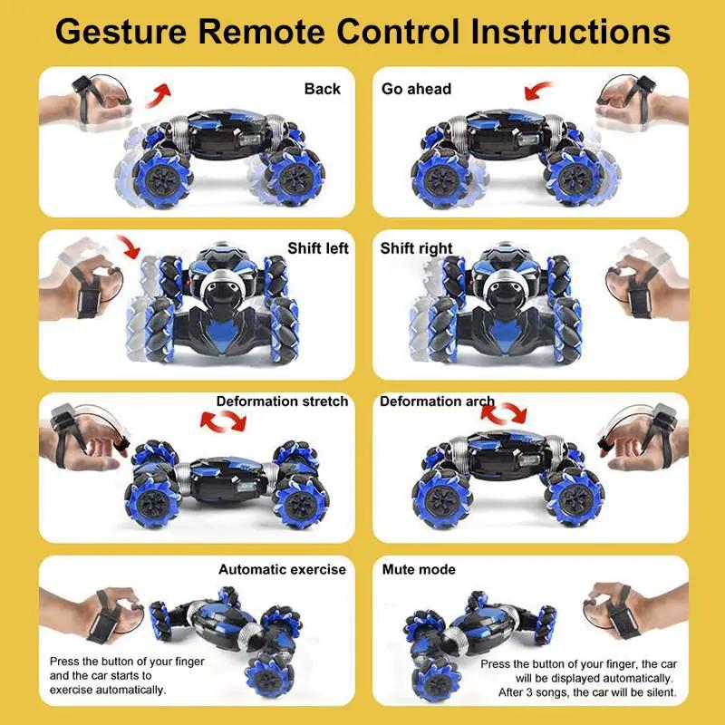 Stunt RC Car Gesture Sensing Remote Twisting Drift Vehicle Off-RoadTruck Toy by salelink.co.nz