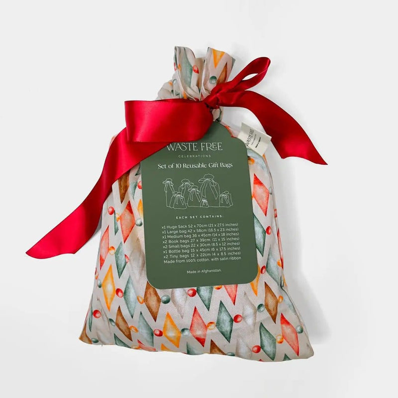 Waste Free Celebrations Fabric Gift Bags Nutcracker Harlekin (Reusable Gift Bag Set) Nutcracker Harlekin (Reusable Gift Bag Set)