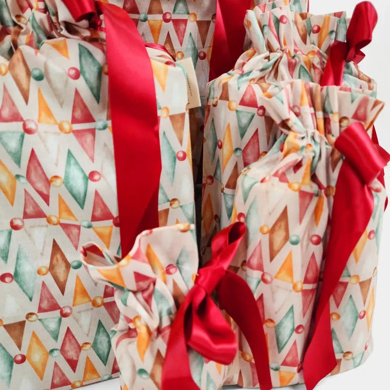 Waste Free Celebrations Fabric Gift Bags Nutcracker Harlekin (Reusable Gift Bag Set) Nutcracker Harlekin (Reusable Gift Bag Set)
