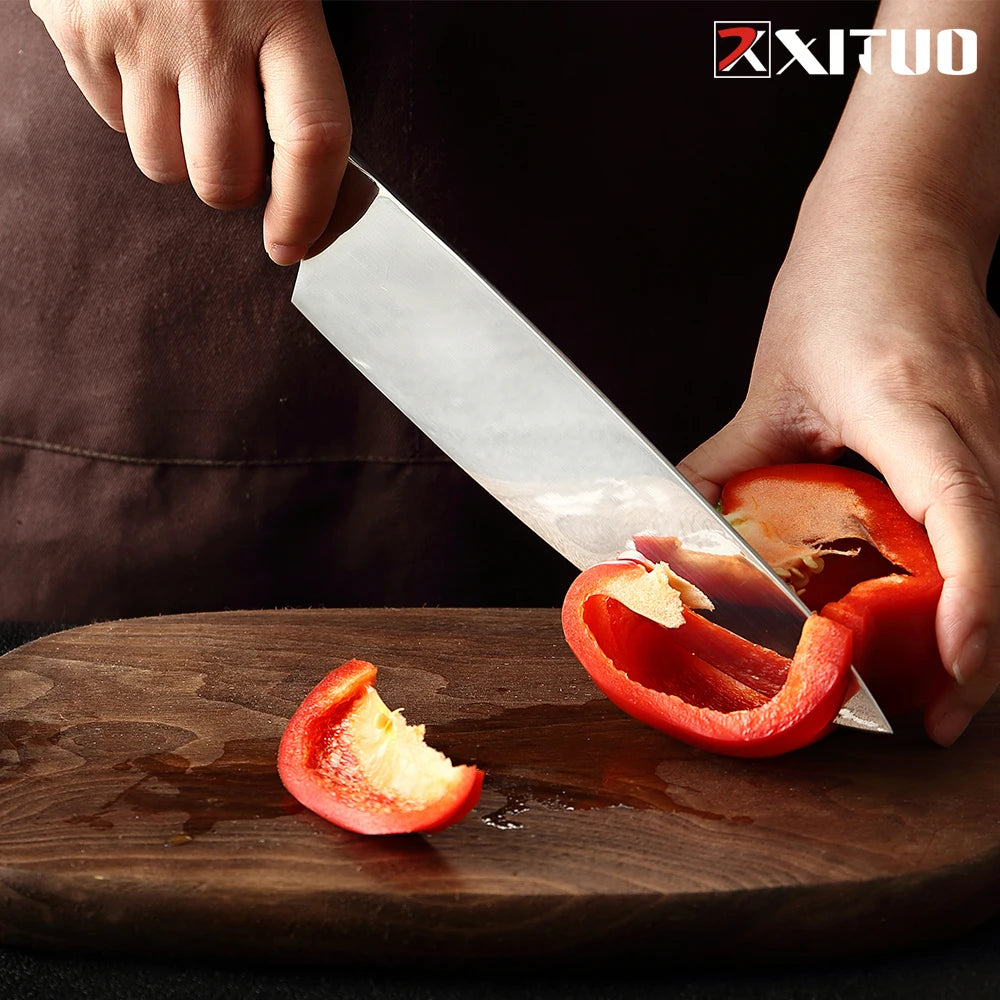 XITUO German Stainless Steel Kitchen Knife 1-7PCS Chef Knife Sharp Santoku Knife Cleaver Paring Knives Boning knife Cooking Tool - Action Outdoors Kiwi