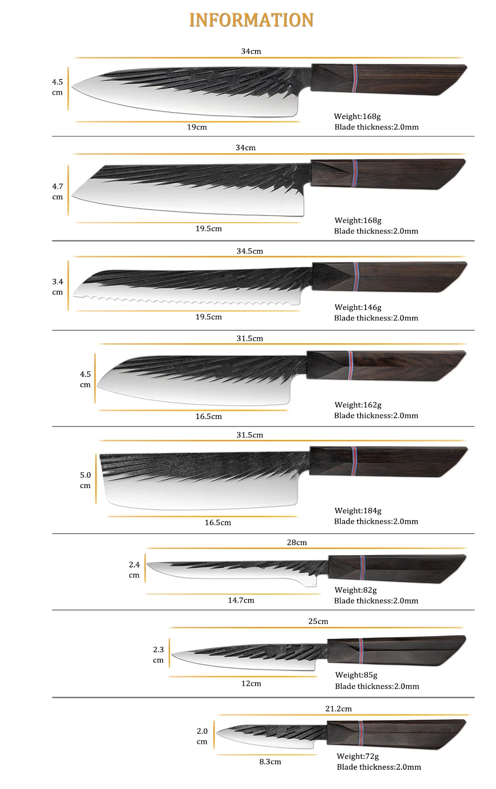 XITUO High Carbon Kitchen Knives Handmade Forged Japanese Sharp Chef Knife Set Cleaver Kiritsuke Santoku Utility Paring Knife - Action Outdoors Kiwi