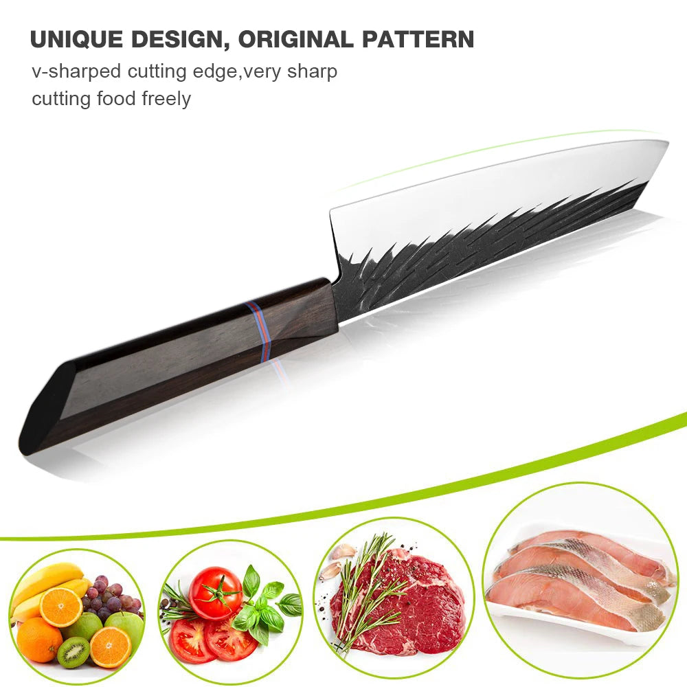 XITUO High Carbon Kitchen Knives Handmade Forged Japanese Sharp Chef Knife Set Cleaver Kiritsuke Santoku Utility Paring Knife - Action Outdoors Kiwi