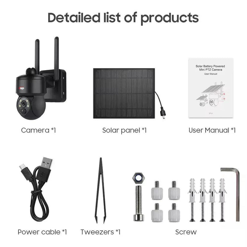 Kiwi Grab Kiwi Grab Anspo WIFI SOLAR security camera wireless free batteries and 64GB card Black Anspo WIFI SOLAR security camera wireless free batteries and 64GB card Black