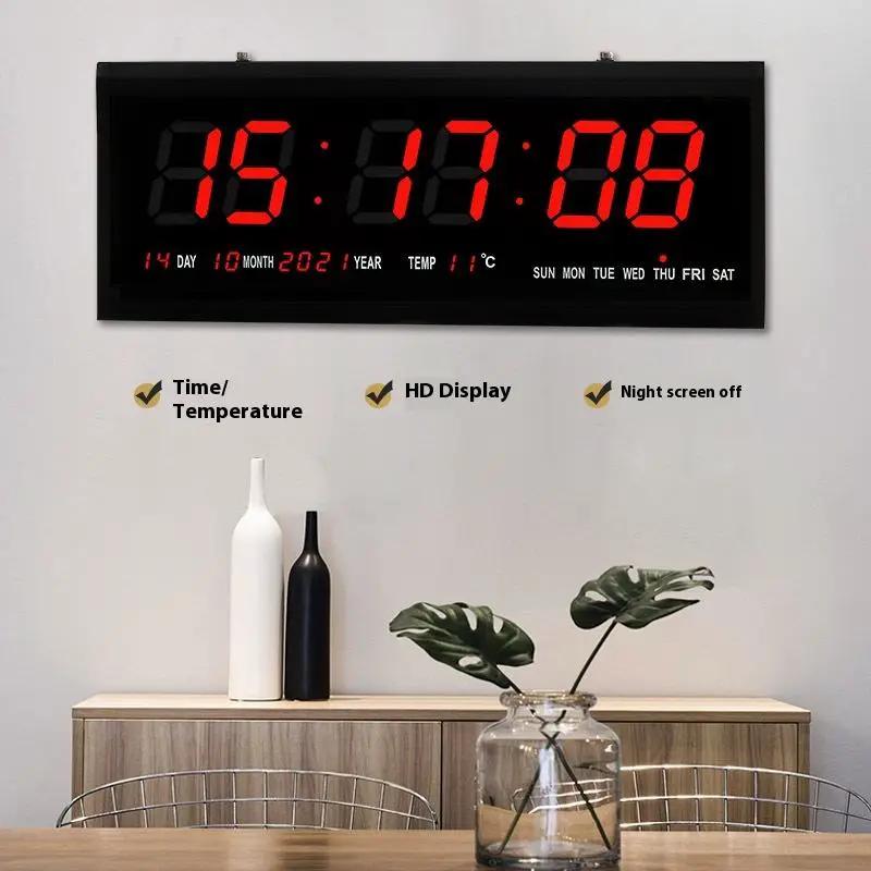 48cm Large Big Jumbo LED Wall Desk Clock Display With Calendar Temperature by salelink.co.nz