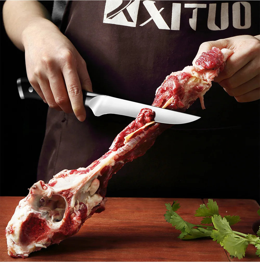 XITUO German Stainless Steel Kitchen Knife 1-7PCS Chef Knife Sharp Santoku Knife Cleaver Paring Knives Boning knife Cooking Tool - Action Outdoors Kiwi