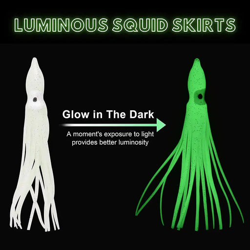 15cm Octopus Luminous Skirts ( Pack of 5) by NZ Diver