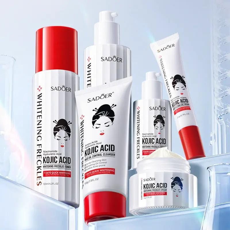 SADOER Moisturizing Anti Wrinkle Whitening Spot Removing and Kojic Acid Six-Piece Skin Care Set by Poppy Gifts