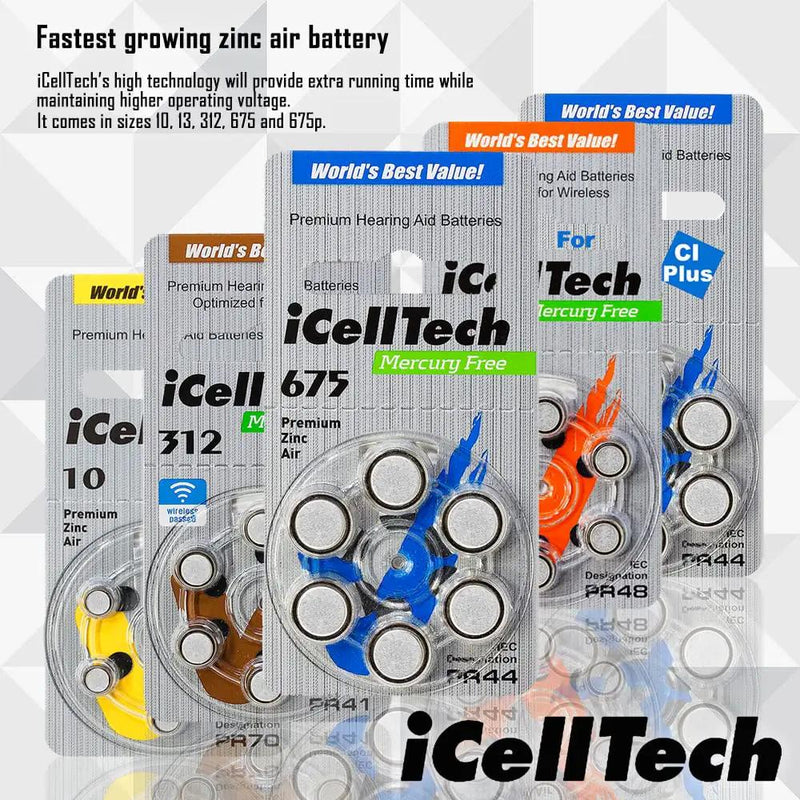 Hearing Aid Batteries (Box of 60 Batteries) by Eldertech