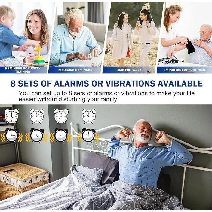Hearkent Atomic Watch with Vibrating 8 Alarms by Eldertech