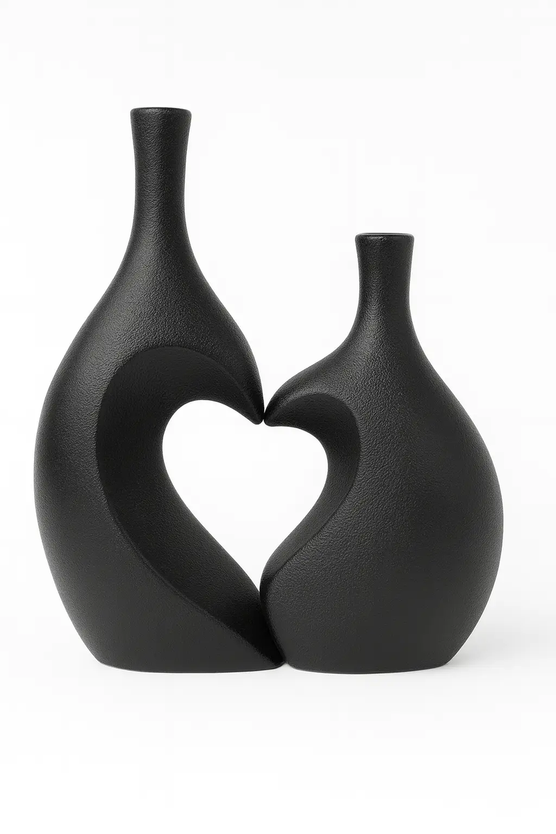 Frankly Cotton Heart Unity Ceramic Vase Pair by Nest & Stem Homewares