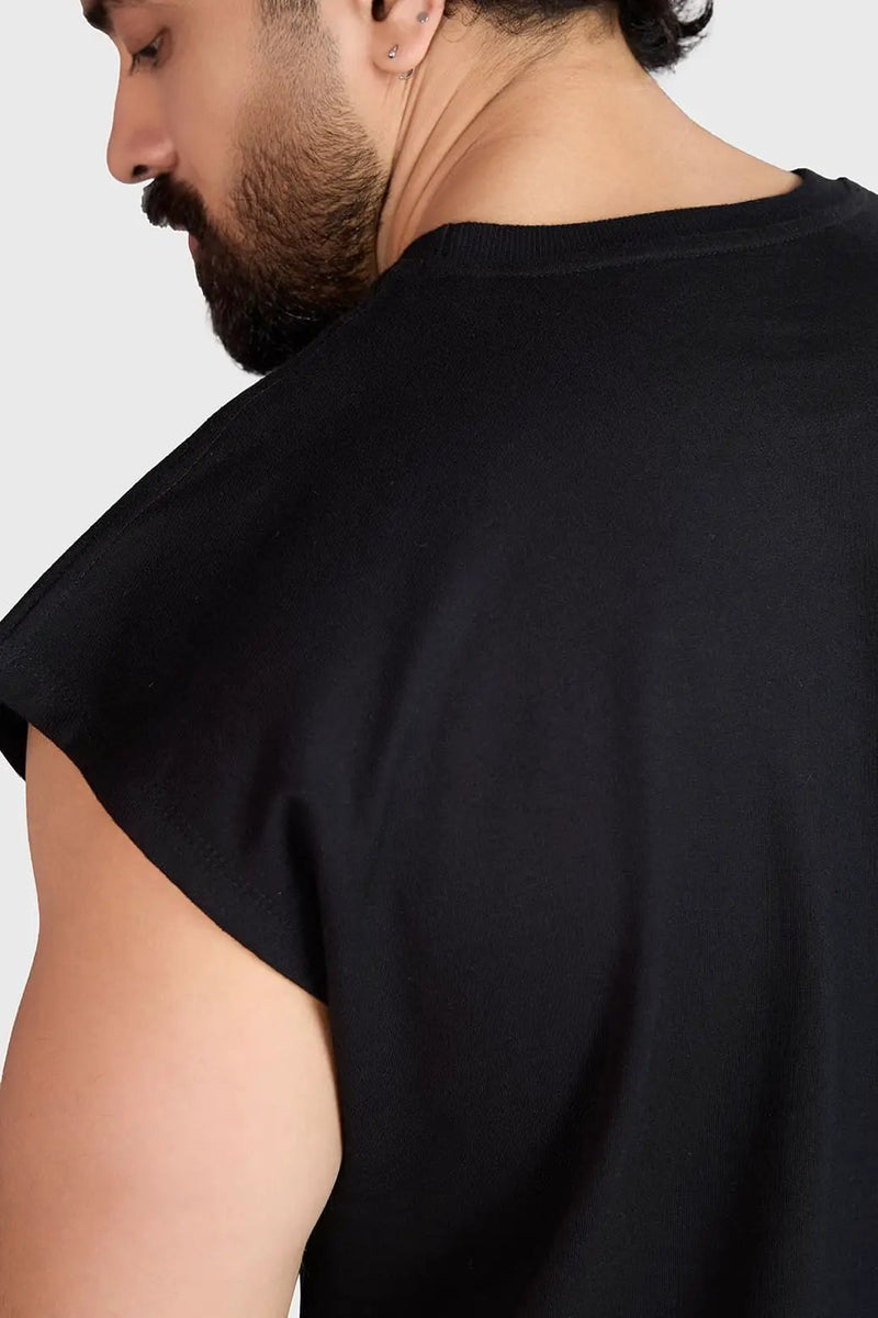 Heavyweight Capsleeves Tank Black by Fuaark Nz