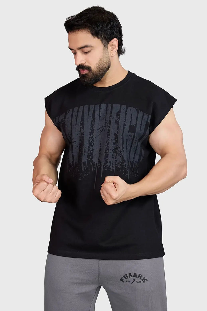 Heavyweight Capsleeves Tank Black by Fuaark Nz