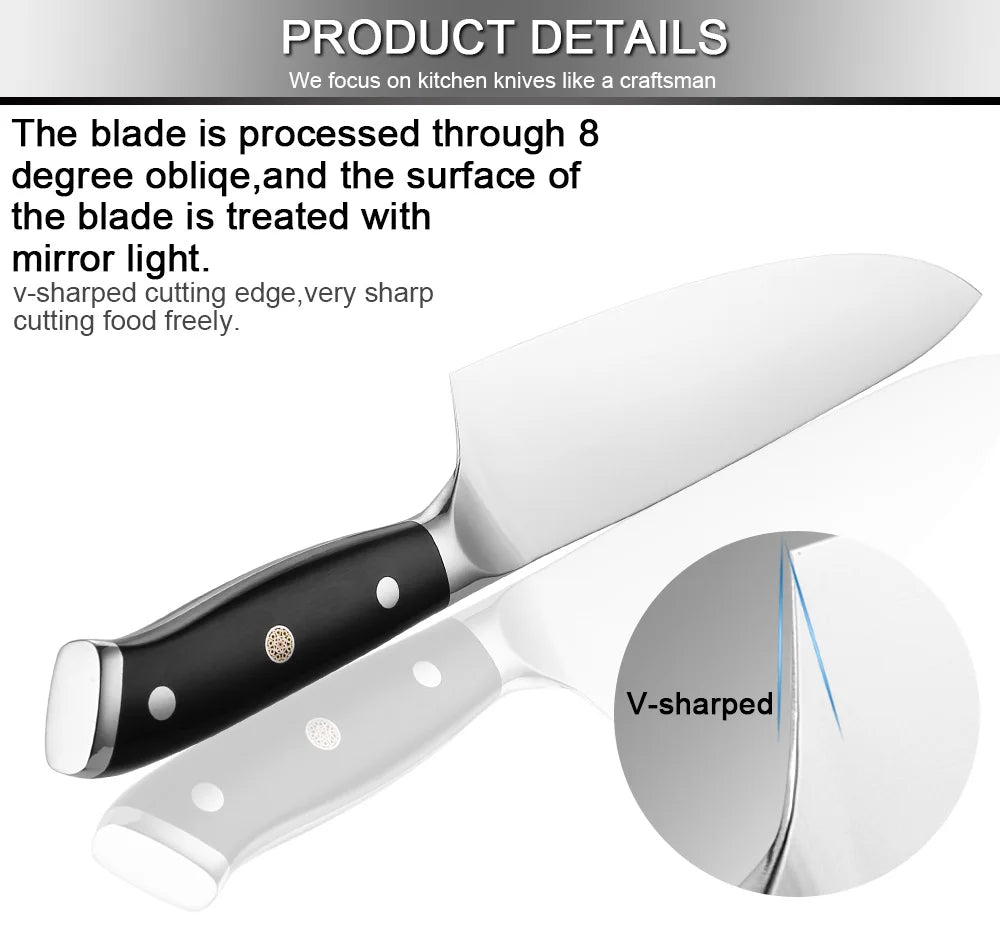 XITUO German Stainless Steel Kitchen Knife 1-7PCS Chef Knife Sharp Santoku Knife Cleaver Paring Knives Boning knife Cooking Tool - Action Outdoors Kiwi