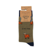 Save the Green Highland Cow Bamboo Socks by Barekind NZ