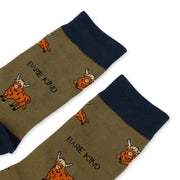 Barekind NZ Socks Save the Green Highland Cow Bamboo Socks Save the Green Highland Cow Bamboo Socks