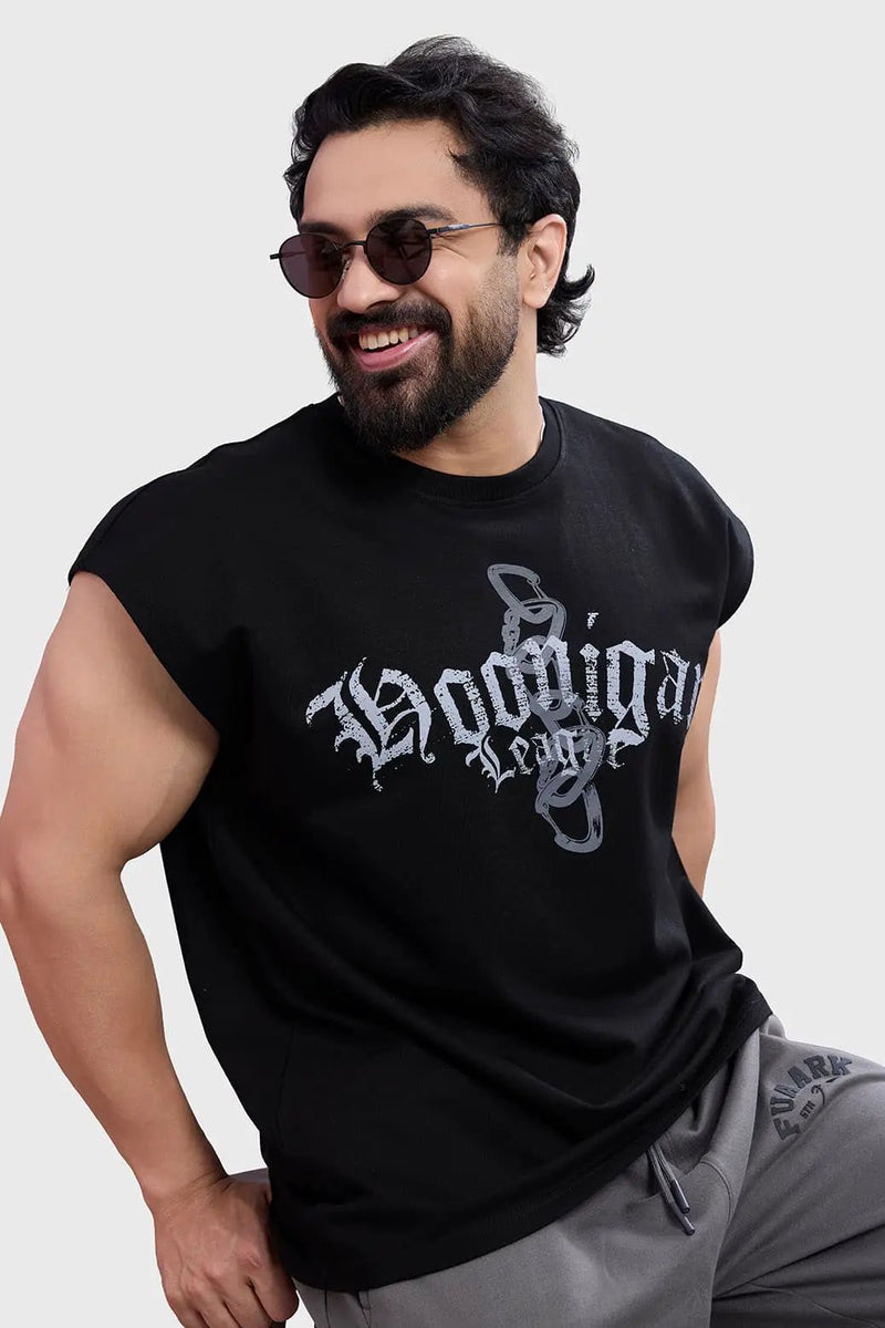 Hoonigans Capsleeves Tank Black by Fuaark Nz