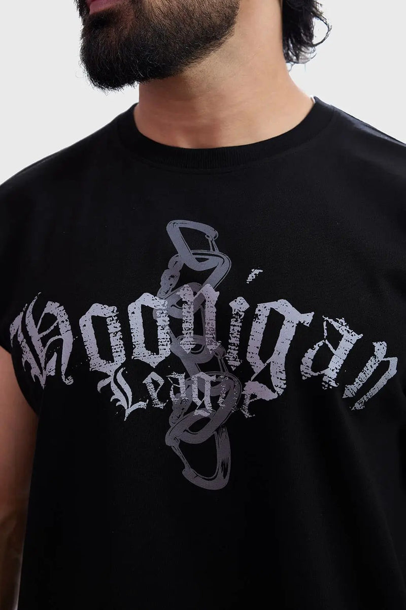Hoonigans Capsleeves Tank Black by Fuaark Nz
