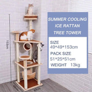 Summer Cooling Ice Rattan Activity Centre Cat Scratching Post Condo Treehouse by dealonline.co.nz